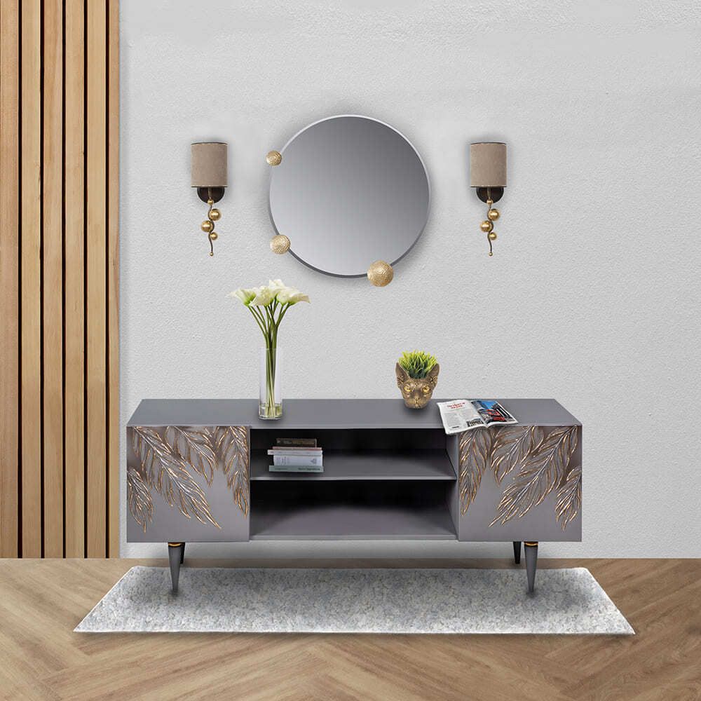 Тумба под ТВ Тропик 155см Классик Серый Голд