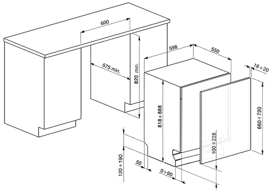 Встраиваемая посудомоечная машина Smeg ST321-1