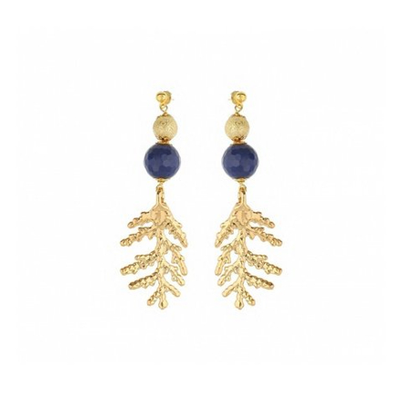Серьги листья Ester Bijoux Кипарис OR902-G BR