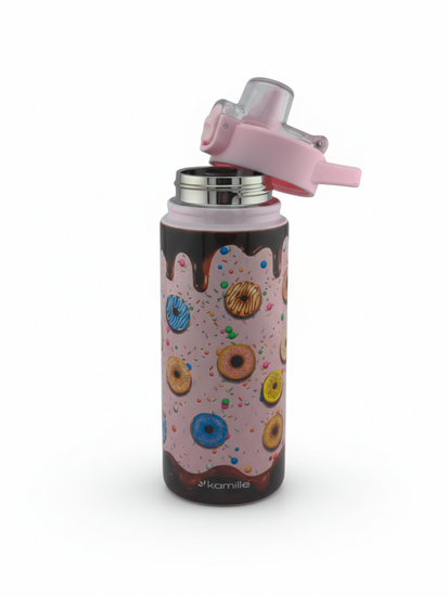 Термос детский 600 мл. с трубочкой Kamille KM 2164 с 3D рисунком
