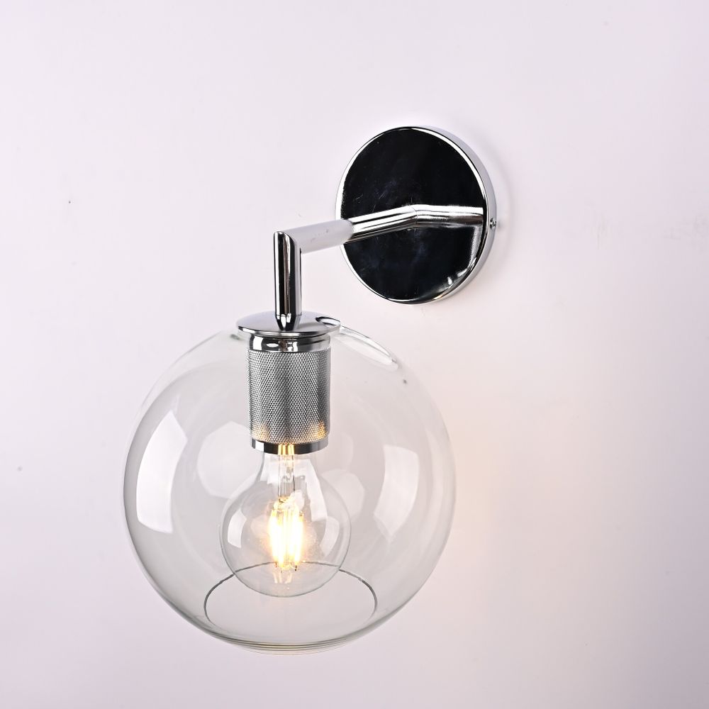 Бра Rh Utilitaire Globe Shade Single Sconce Silver By Imperiumloft