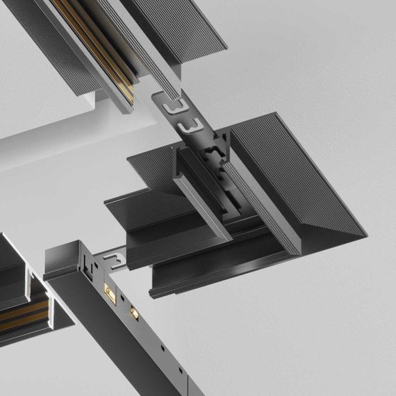 Угол-соединитель 45° Exility X встраиваемый под ГКЛ 12,5мм, черный Maytoni Technical EXILITY X Accessories for tracks Exility X TRA239CLS-42.12B