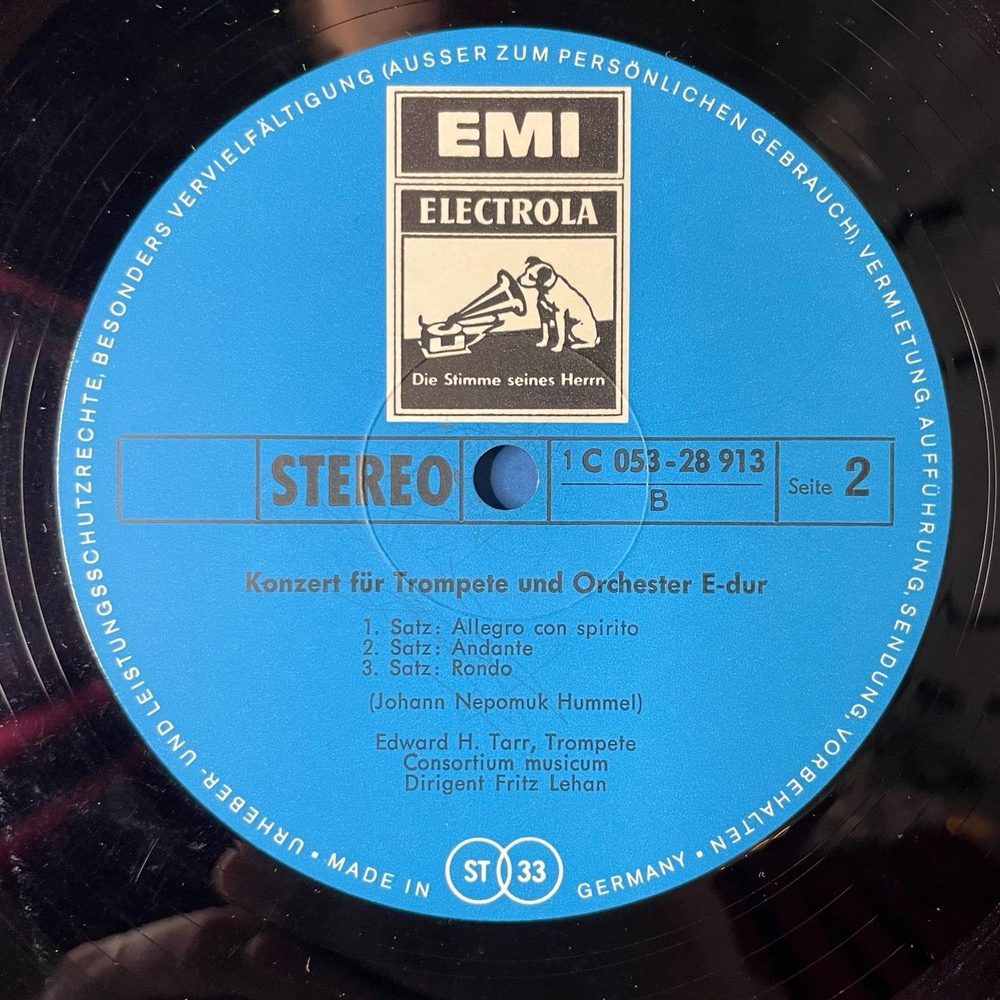 Винтажная виниловая пластинка LP J.W.Hertel, L. Mozart, J.N.Hummel, Edward H. Tarr, Helmut Hucke, Consortium Musicum, Fritz Lehan Doppelkonzert Fur Trompete Oboe Und Orchester Es Dur (Germany 1977)