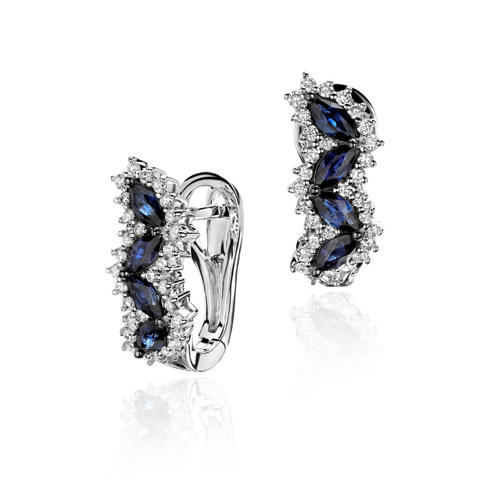 Серьги с бриллиантом  из белого золота JA-S-213217-2