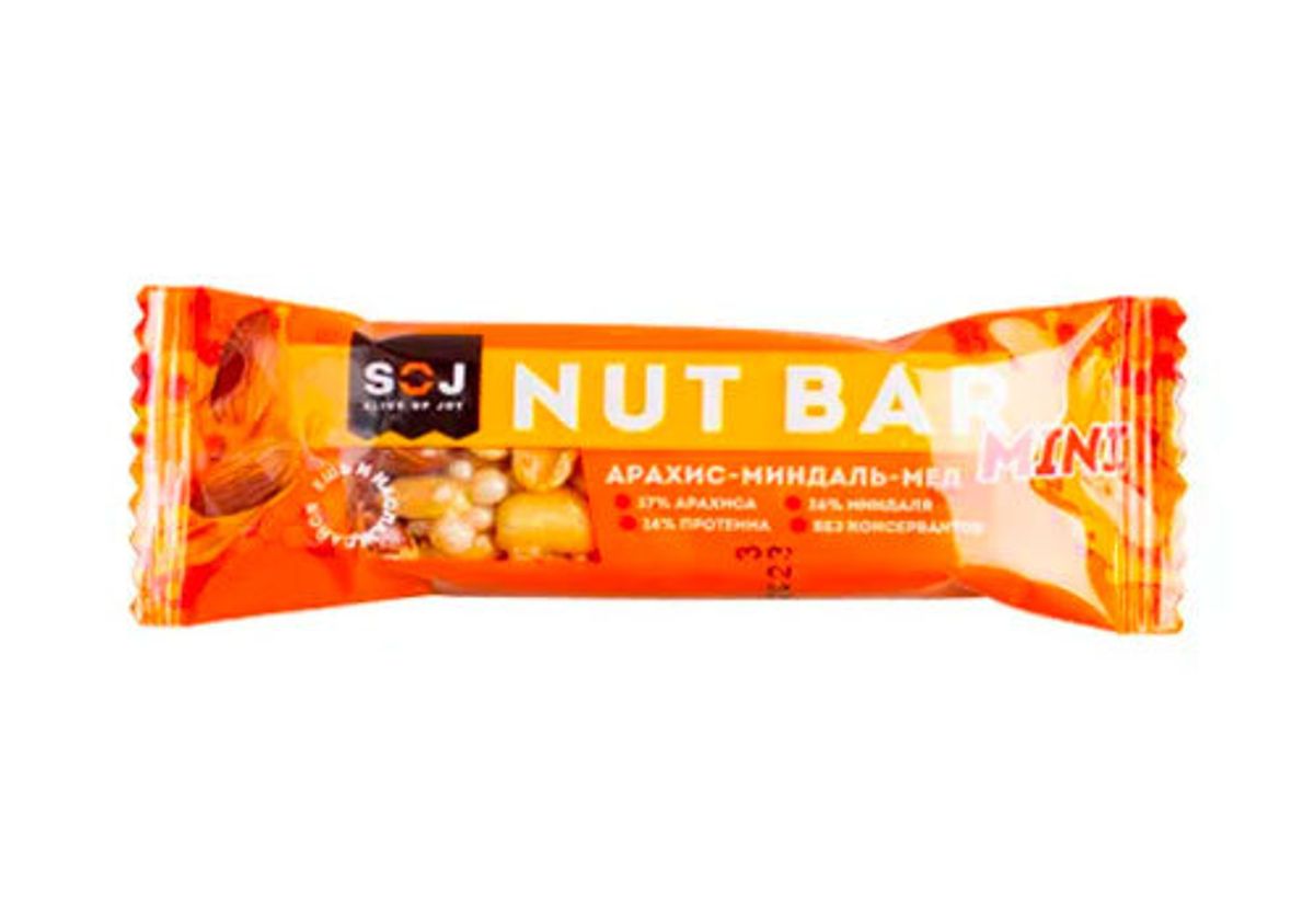 Ореховый батончик Nut Bar c миндалем, арахисом и медом, 30г