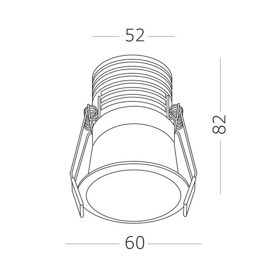 ST754.548.07 Св-к встр. Белый LED 1*7W 4000K 560Lm Ra>90 60° IP20 D60xH79 100-240V Встраиваемые светильники
