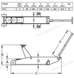 Гидравлический подкатной домкрат г/п 2 т 2T-C Compac