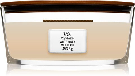 Woodwick White Honey - ароматическая свеча с деревянным фитилем (хартвик) /   453  g  / GTIN 5038581077864