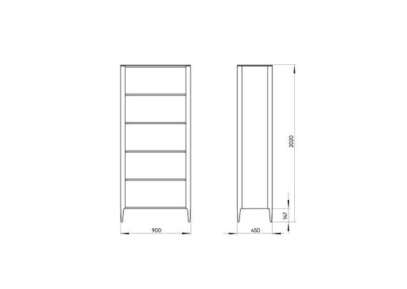 Стеллаж Type oak 200 см (светло-серый)