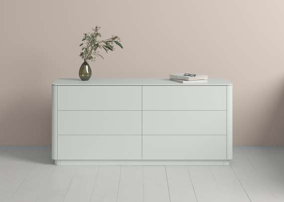 Комод Tammi 6 ящиков ширина 170 см (светло-серый)