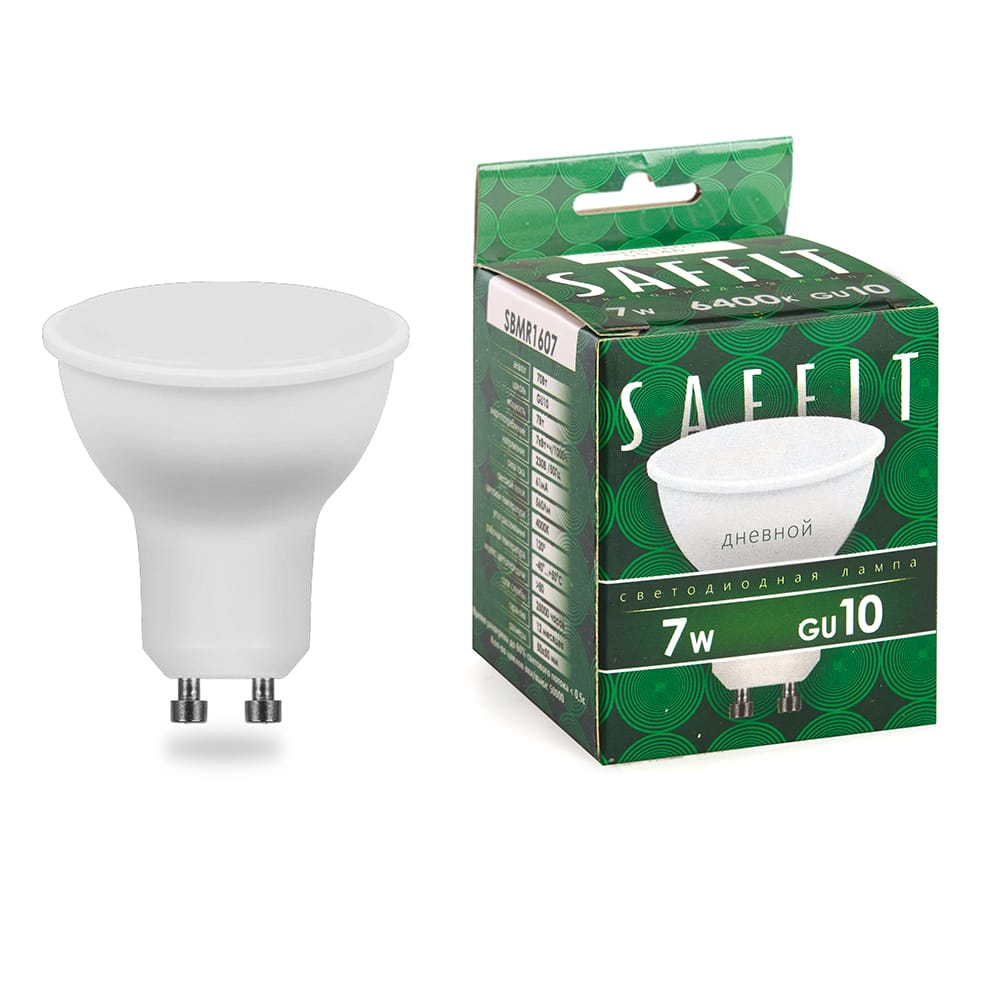 Лампа светодиодная LED SAFFIT SBMR1607 MR16 7W GU10 6400K 230v