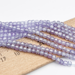 Фианит Куб бусины (кубический цирконий), цвет сиреневый, размер около 3 мм, цена за отрезок 19 см (1/2 нити)
