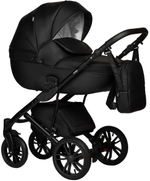 Детская коляска Indigo Mio Eco 3 в 1 с автокреслом Avionaut Cosmo Grey 01 черная кожа