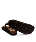 Шлепанцы кожаные arizona sfb Birkenstock - коричневый(951313)