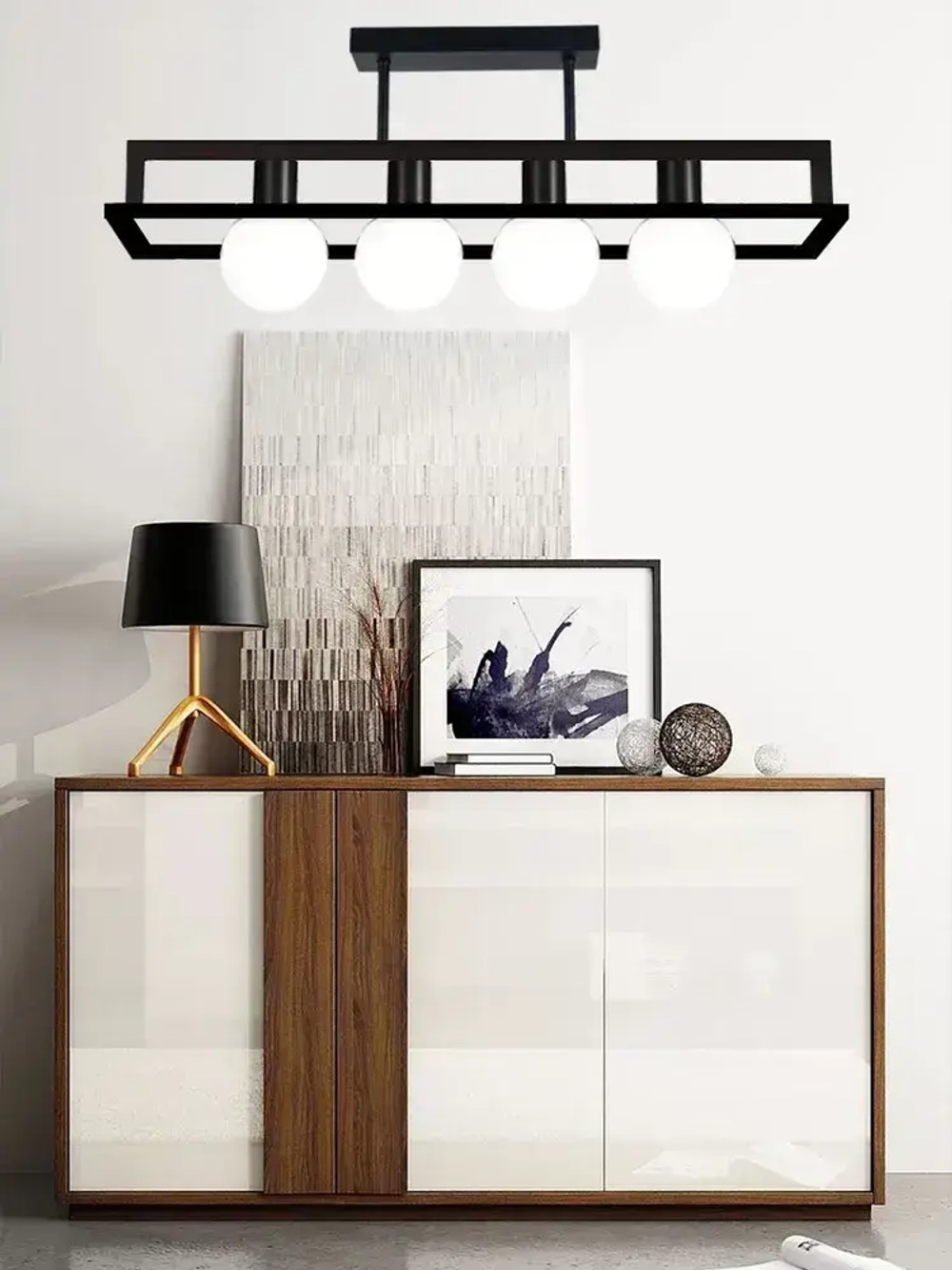 Люстра потолочная на кухню,в гостиную,светильник лофт,черный,E27,AYHOME