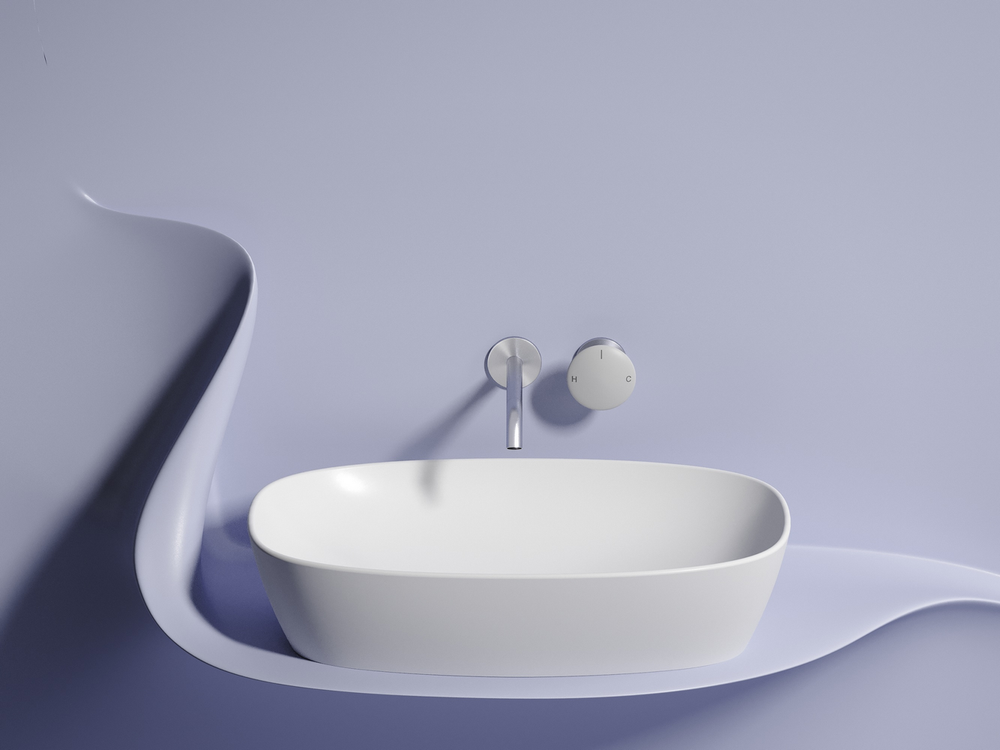Умывальник чаша накладная овальная (цвет Белый Матовый) Element 610x385x140 мм