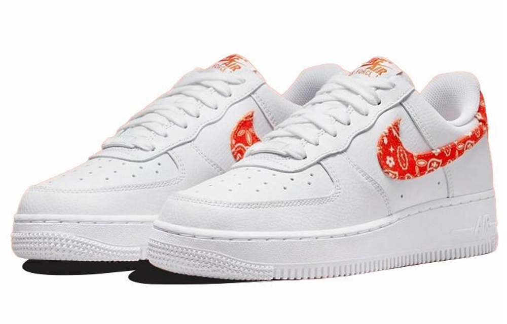 Кроссовки Nike Air Force 1 Low 07 Ess "Orange Paisley" (Женская размерная сетка)