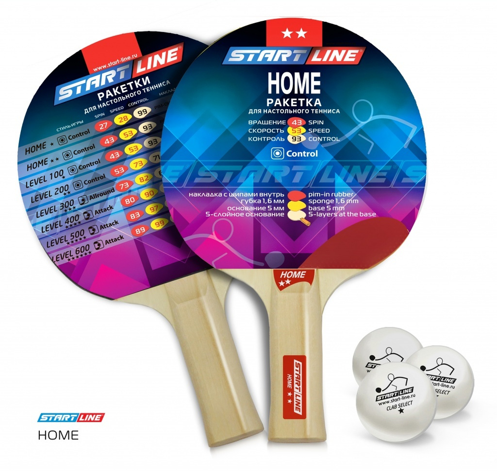 Набор 2 р-ки HOME 2 *, 3 мяча Club Select 12202