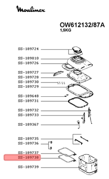 Тэн (нагреватель) для хлебопечки Moulinex (Мулинекс) БОЛЕЕ НЕ ПОСТАВЛЯЕТСЯ - СНЯТ С ПРОИЗВОДСТВА