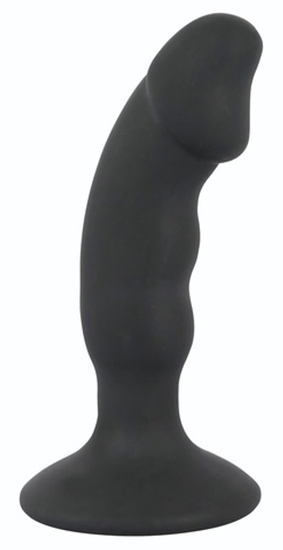 Черная реалистичная анальная вибровтулка - 14 см. (Цвет: черный)