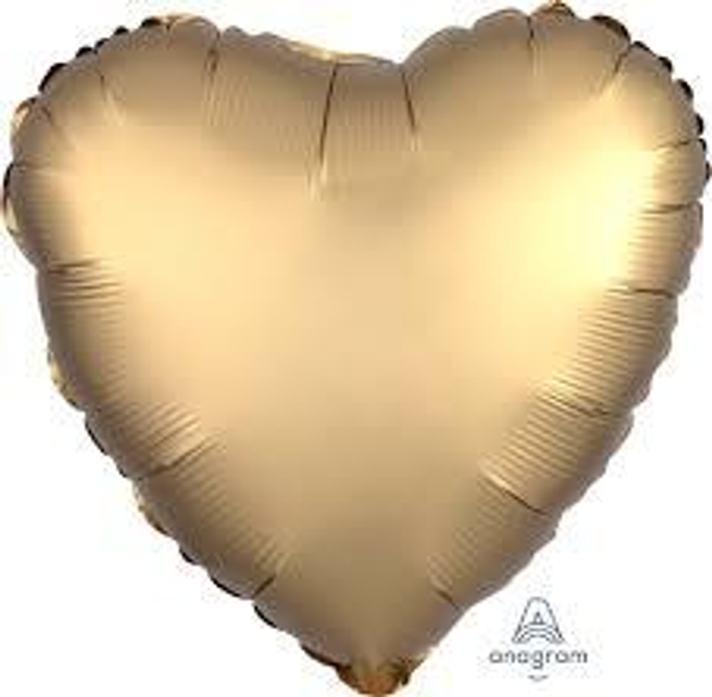 А 18 Сердце Золото Сатин Люкс в упаковке / Satin Luxe Gold Sateen Heart S15 / 1 шт. В51