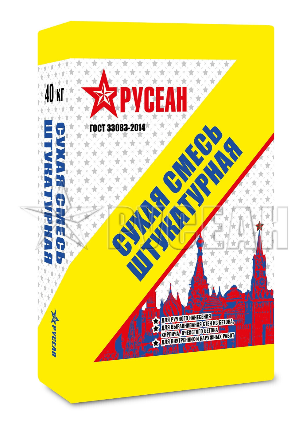 Смесь сухая штукатурная модифицированная Русеан 40кг