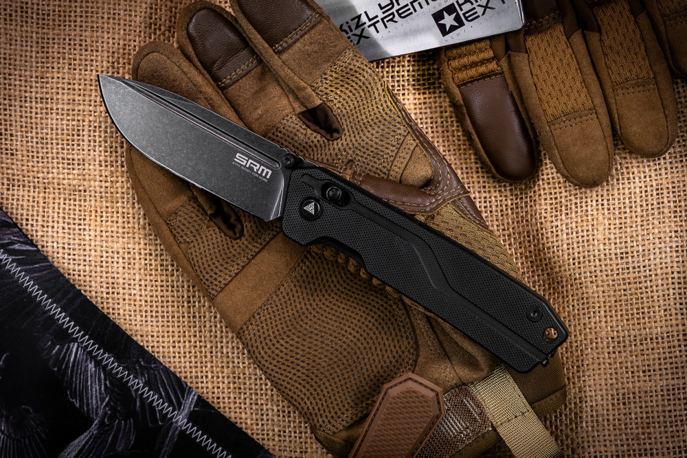 Складной нож SRM Rubik Large BlackWash сталь 10Cr15CoMoV рукоять Black G10 (7228L-GB)