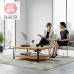 Стол журнальный лофт Флеверс, массив дуба, металл