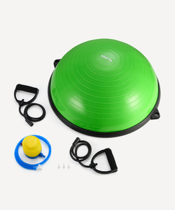 Полусфера "BOSU" GB-501 с эспандерами, с насосом, зеленый