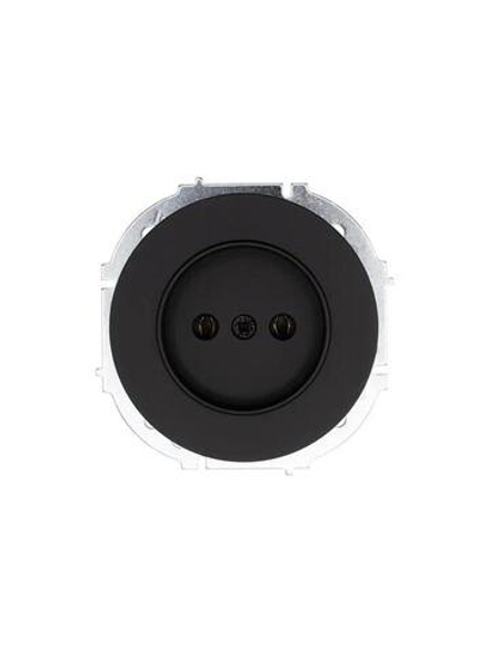 Розетка 1-м СП OSEN без заземл. ПБТ механизм черн. бархат LEZARD 743-4288-121B