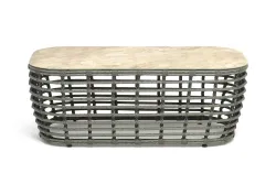 "Ницца" журнальный столик из искусственного ротанга, цвет серый
