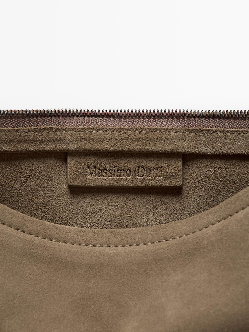 Massimo Dutti Кошелек из замши с узлом, песочный