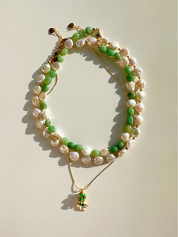 Ожерелье Глубокие реки из жемчуга и авантюрина