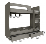 Мадрид (Тэкс) Кровать двухярусная (0,8)