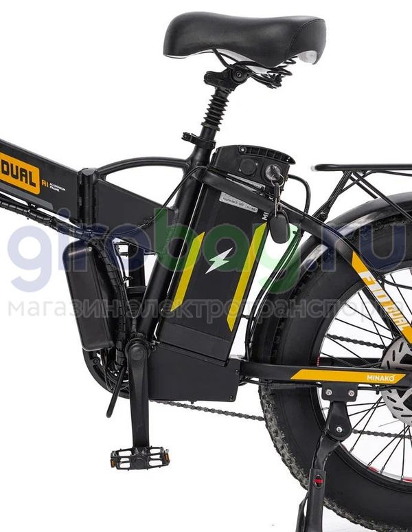 Электровелосипед Minako F10 Pro Dual 48V/20Ah (полный привод) 2025 года - Желтый обод