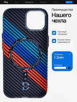Карбоновый чехол на iPhone 15 Plus, цвет 220