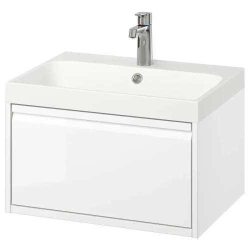 Тумбы для ванной - ÄNGSJÖN / BACKSJÖN/АNGSJОN / BACKSJОN  IKEA/ ЭНГСЬЕН / БЭКСЬЕН ИКЕА,  60х39 см , белый