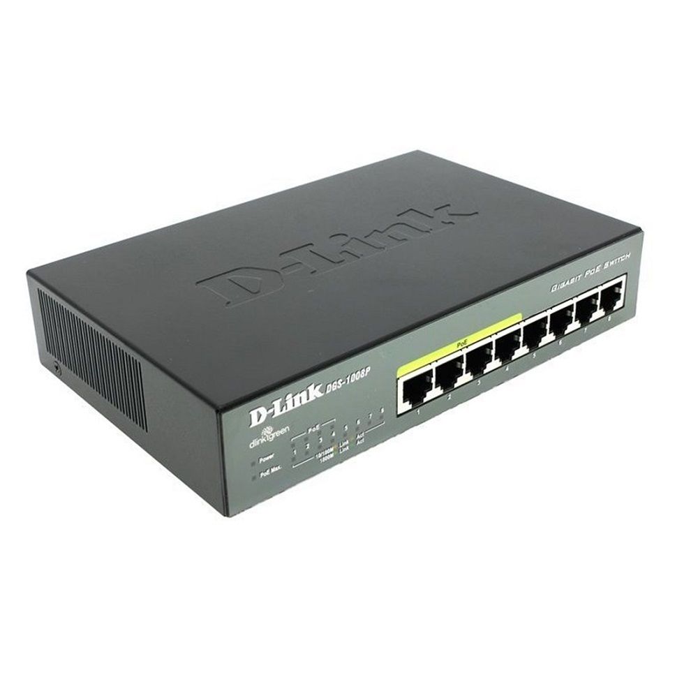 Коммутатор на 4 PoE порта D-Link DGS-1008P