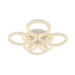 Потолочный светодиодный светильник 110Вт, 7700лм, 3000-6000K, Ra>80, плавная регулировка мощности, изменение цветовой температуры, пульт, металл/акрил, белый/прозрачный