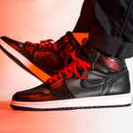 Jordan 1 Retro High Black Satin Gym Red Black GS