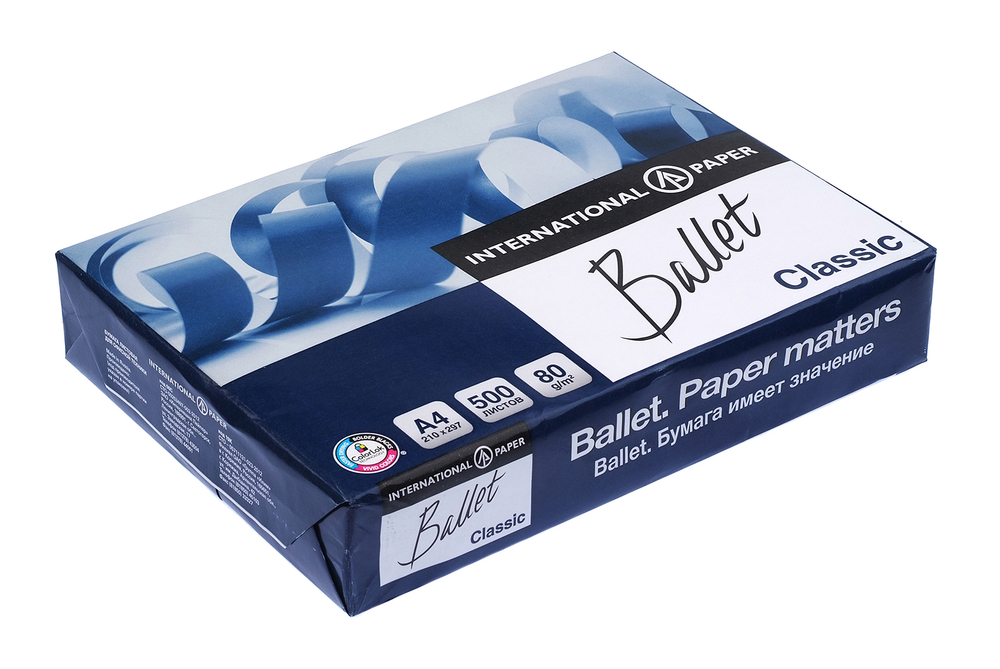 Бумага для офисной техники Ballet Classic белая А4 CIE 153% 80г/м2 500л Светогорский ЦБК