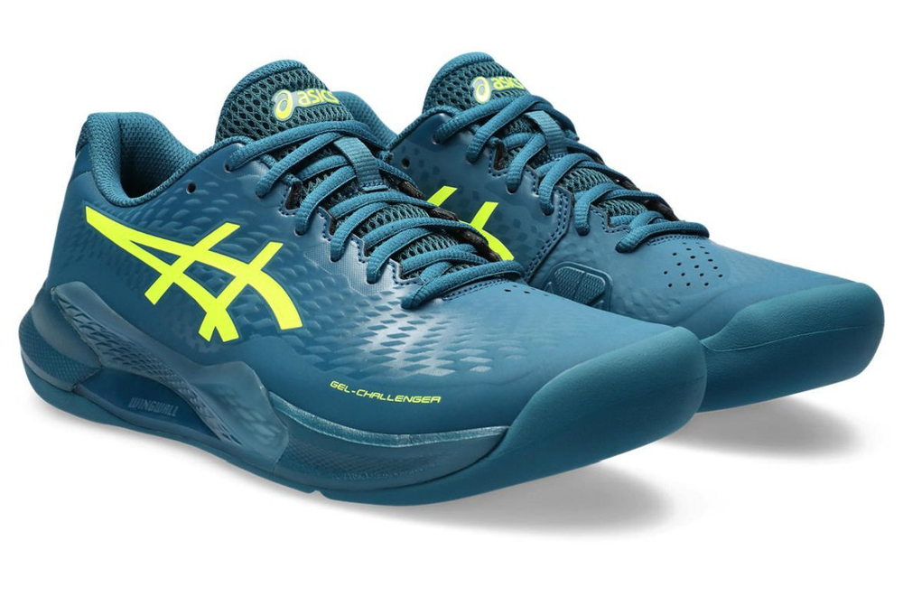 Мужские кроссовки теннисные Asics Gel-Challenger 14 Indoor - restful teal/safety yellow
