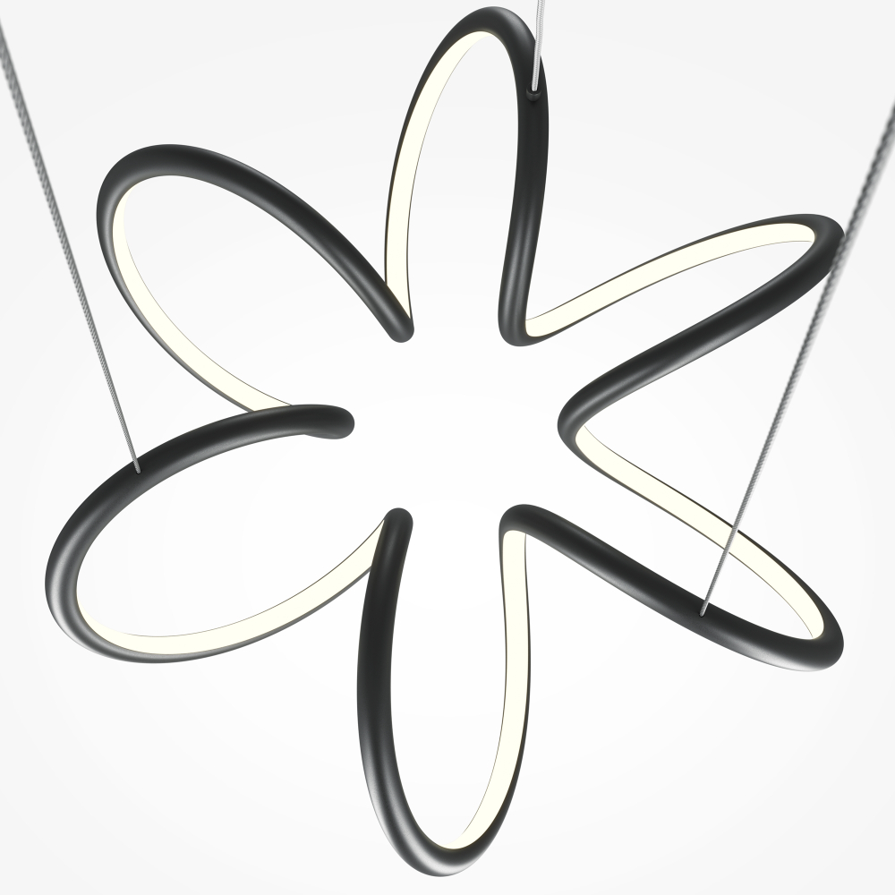 Подвесная светодиодная люстра Maytoni Curve MOD241PL-L60BK