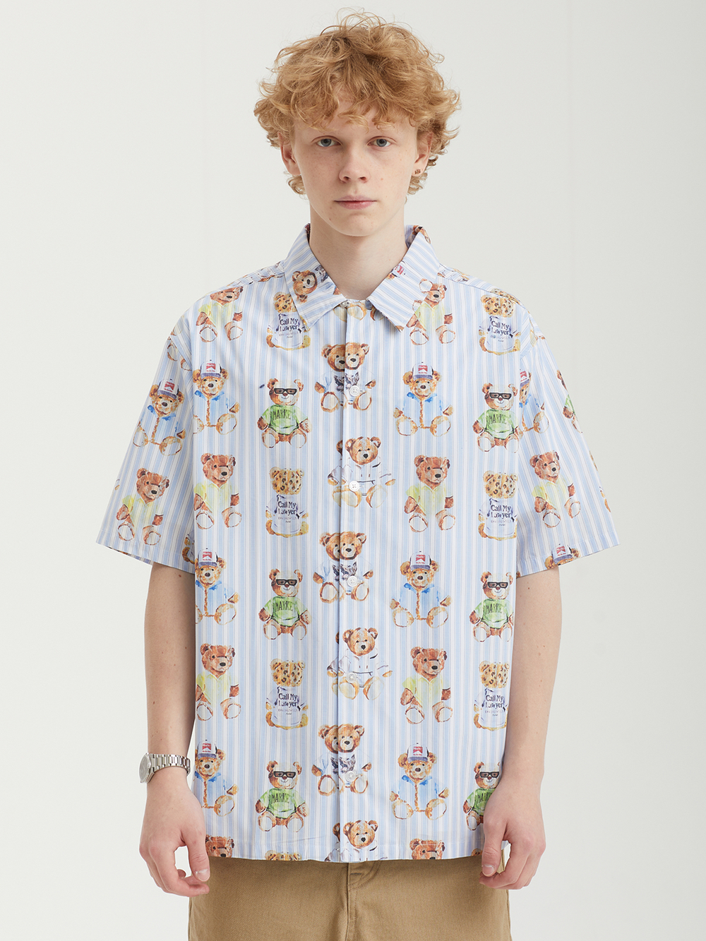Мужская Рубашка Teddy Striped