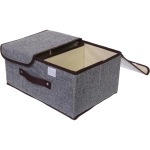 Короб - органайзер складной стеллажный для хранения вещей «ДОМания», цвет серый, два отделения, 36*25*16см (лейбл)