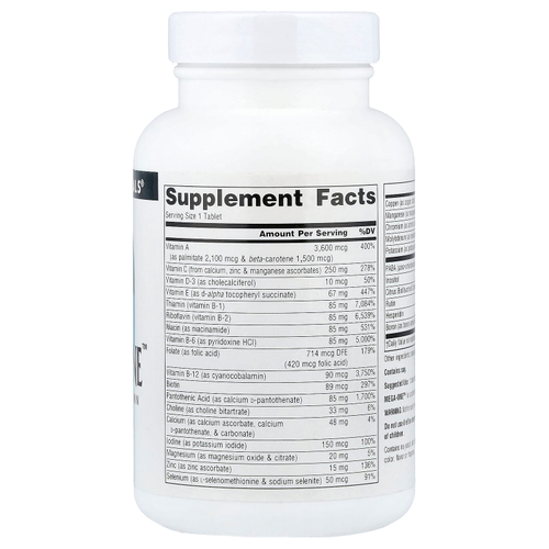 Source Naturals, Mega-One™, без железа, 60 таблеток