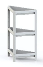 Этажерка 3-х секционная KLEO угловая, цвет белый,44,2*33*70см