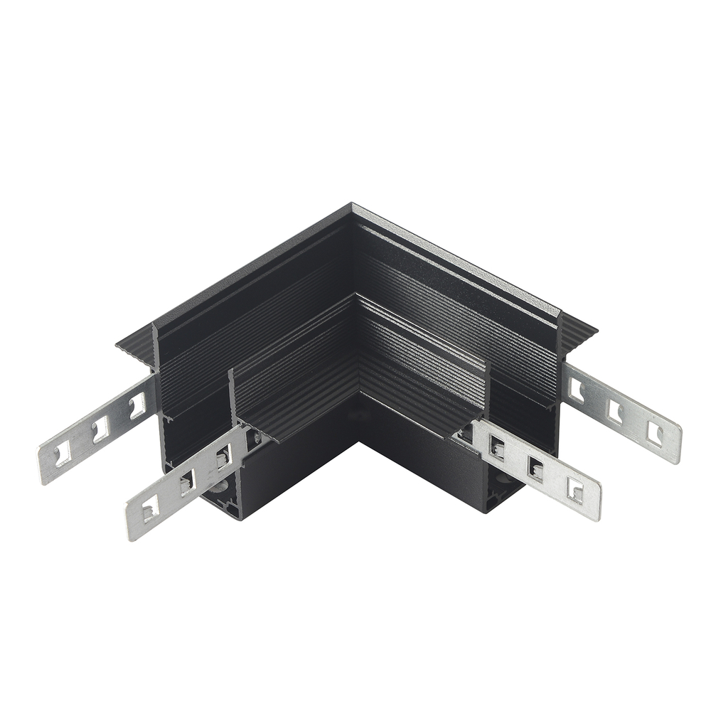 Соединитель для магнитного встраиваемого шинопровода для ГКЛ12,5 мм угловой Crystal Lux CLT 0.223 11 BL