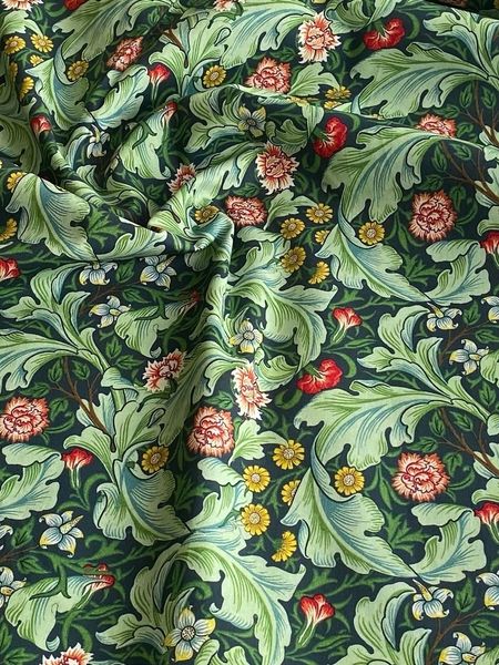 ЛИСТЬЯ АКАНТУСА СВЕТЛО-ЗЕЛЕНЫЕ, МОРРИС, 100% хлопок Handmade Fabrics 3