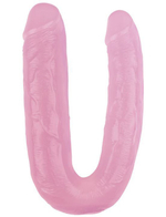 Розовый двусторонний фаллоимитатор 17.7 Inch Dildo - 22,5 см. (Цвет: розовый)